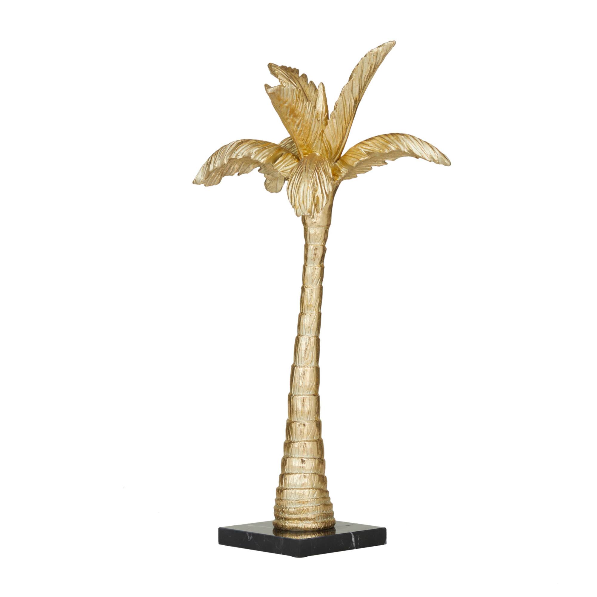 Gold Polystone Coastal Nature Sculpture, 9" x 7" x 20"